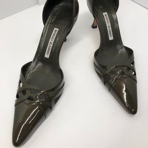 Manolo Blahnic Patent Leather Pointed Toe Pumps